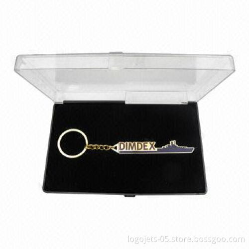 Keychain, Made of Brass or Iron, Soft Enamel Filled, Various Designs are Available